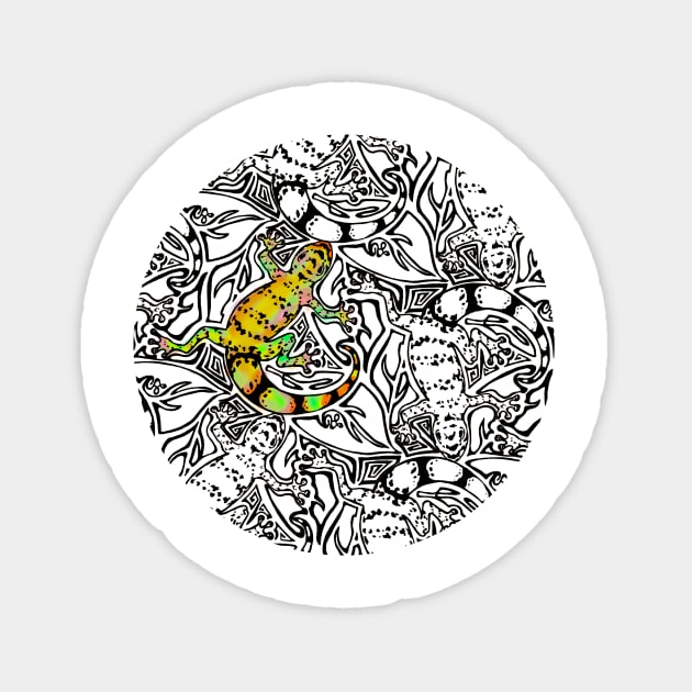 Lizard Tessellation Yellow Sticker by artfulfreddy